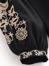 Load image into Gallery viewer, Floral Embroidery, Linen Cotton  Shirts ,Boho Shirt
