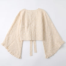 Load image into Gallery viewer, Yellow daisy Flower Embroiderey Short Bohemian Kimono

