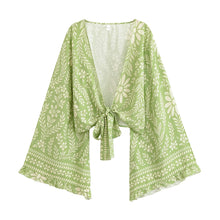 Load image into Gallery viewer, Wild Floral ,Short Kimono ,Bikini Boho Cover-ups
