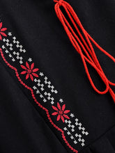 Load image into Gallery viewer, Retro Floral Emberoidery ,Lantern Sleeve Maxi Dress, Boho Dress

