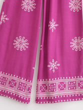 Load image into Gallery viewer, Purple Floral , Wide Leg Pants with Pockets ,Vacation Boho Pant
