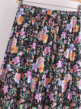 Load image into Gallery viewer, Blue Floral Print ,Beach Bohemian Skirt,Boho Skirts

