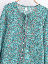 Load image into Gallery viewer, Floral Printed  Boho Blouse Shirts  Bohemian Blusas Tops
