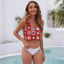 Load image into Gallery viewer, Hollow Out Tank Tops, Bohemian Vest,Rainbow Tassel Knitted Camis
