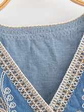 Load image into Gallery viewer, Denim Floral Embroidery ,Suspender Vest ,Sequin Waistcoat Streetwear
