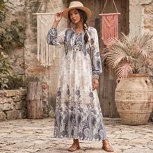 Load image into Gallery viewer, Floral Printed Long Bohemian Dress Beach Holiday Maxi Dress
