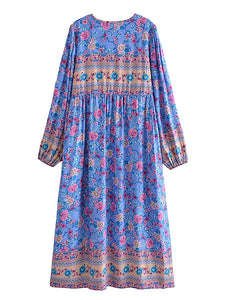 Multi Floral Print , Beach Bohemian , Boho Dress