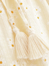 Load image into Gallery viewer, Daisy Floral Embroidery, Linen Cotton Shirts ,Boho Blusas
