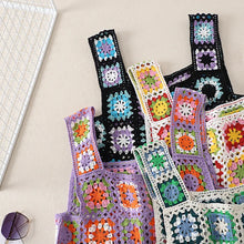 Load image into Gallery viewer, Hollow Out Tank Tops Bohemian Vest Boho Rainbow Tassel Knitted Camis
