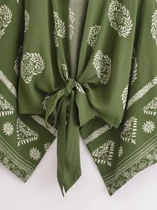 Boho Kimono ,Short Robe, Bikini Cover-Ups