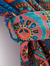Load image into Gallery viewer, Multi Floral Print ,Bohemian Kimono Robe,Boho Bikini Cover-ups
