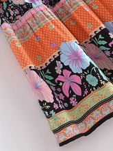 Load image into Gallery viewer, Blue Floral Print ,Beach Bohemian Skirt,Boho Skirts
