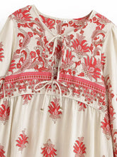 Load image into Gallery viewer, Floral Printed  Lantern Sleeve Loose  Beach Holiday Maxi Dress
