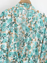 Load image into Gallery viewer, Vintage Floral Print ,Beach Summer Kimono , Boho Cover-ups
