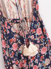 Load image into Gallery viewer, Wild Floral ,Open Back,Strapless Boho Dress
