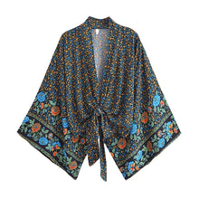 Load image into Gallery viewer, Bohemian Kimono, Boho Bikini Cover-ups,Red Floral
