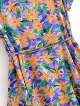 Load image into Gallery viewer, Wild Floral Print,Bohemian Mini Dress ,Beach Boho Dress
