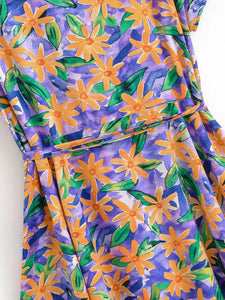 Wild Floral Print,Bohemian Mini Dress ,Beach Boho Dress