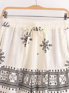 Wild Floral Print ,Short Pants with Pockets, Boho Shorts