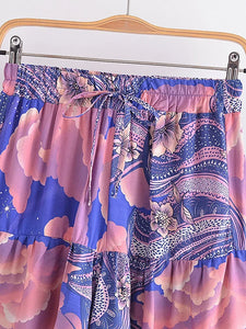 Star and Moon Print ,Bohemian Short ,Boho Shorts