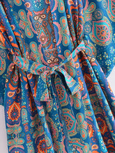 Load image into Gallery viewer, Multi Floral Print ,Bohemian Kimono Robe,Boho Bikini Cover-ups
