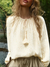 Load image into Gallery viewer, Daisy Floral Embroidery, Linen Cotton Shirts ,Boho Blusas
