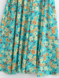 Wild Floral ,Open Back,Strapless Boho Dress