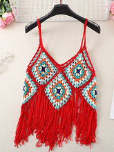 Load image into Gallery viewer, Hollow Out Floral EmbroideryBohemian Knitted  Boho Camis
