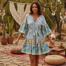 Load image into Gallery viewer, Mini Dress, Boho Sundress,Floral Print
