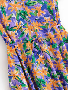 Wild Floral Print,Bohemian Mini Dress ,Beach Boho Dress
