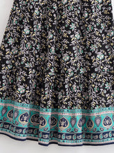 Load image into Gallery viewer, Boho Skirt with Pockets, Floral Printed Ruffles,Bohemian Pleated Maxi Skirts
