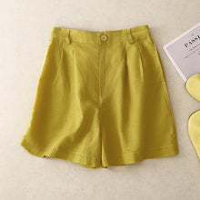 Load image into Gallery viewer, Boho Linen Blend Pleated Shorts Wide Leg Shorts with Pockets
