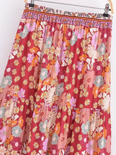 Load image into Gallery viewer, Boho Skirt, Pink Floral ,Bohemian Maxi Skirts

