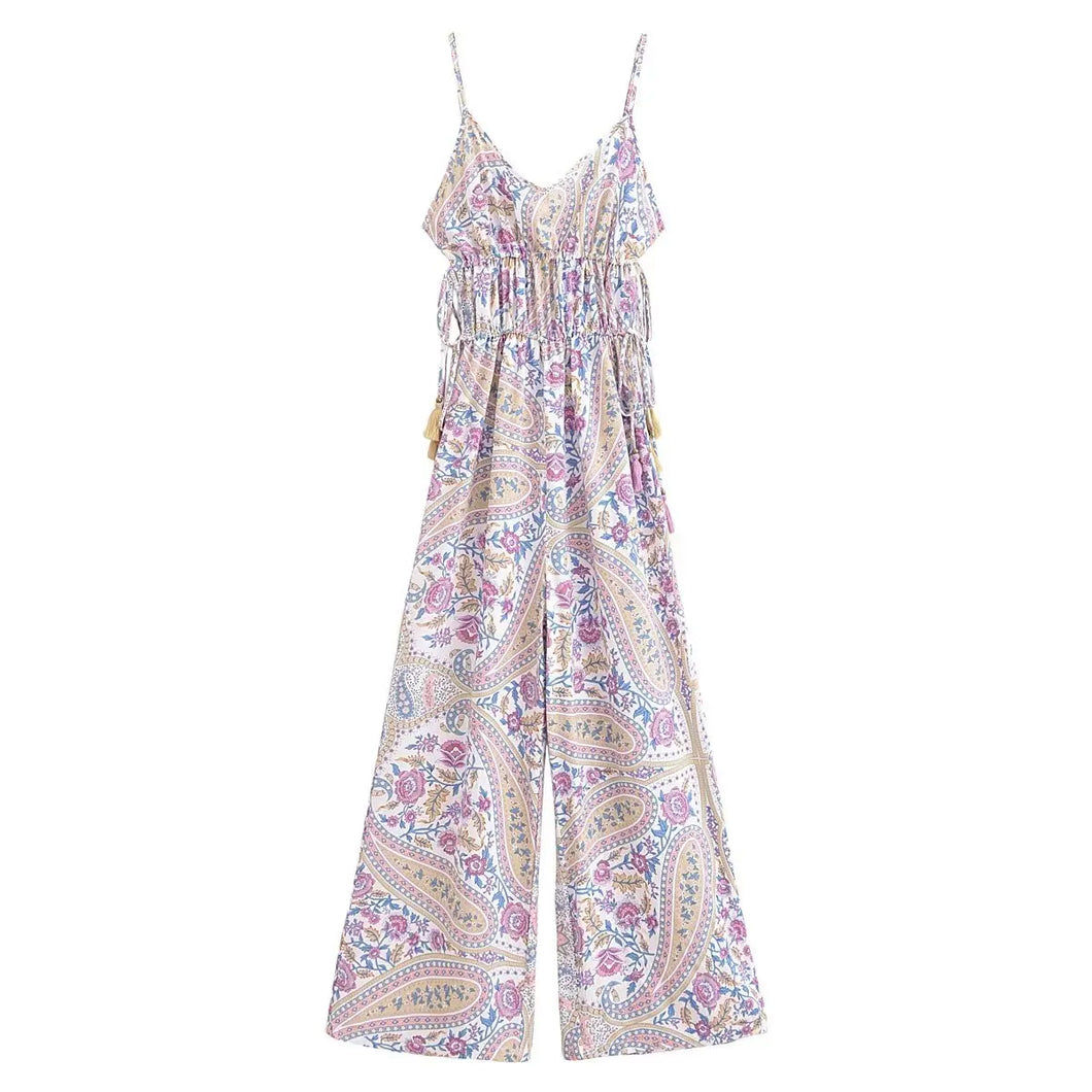 Multi Floral Print, Bohemian Beach Rompers,Boho Playsuits