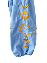 Load image into Gallery viewer, Star Moon Embroidery, Linen Cotton Blouse,Lace-up Tassel Boho Shirts
