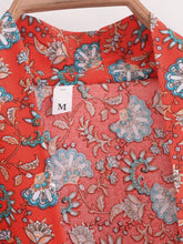 Load image into Gallery viewer, Bohemian Kimono, Boho Bikini Cover-ups,Red Floral
