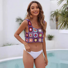 Load image into Gallery viewer, Hollow Out Tank Tops, Bohemian Vest,Rainbow Tassel Knitted Camis
