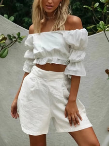 Solid Linen Cotton Shorts,Boho Shorts