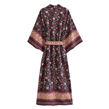 Load image into Gallery viewer, Floral Print,Bohemian Kimono,Beach Robe Bikini Cover-ups
