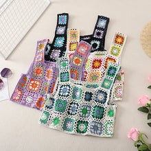 Load image into Gallery viewer, Hollow Out Tank Tops Bohemian Vest Boho Rainbow Tassel Knitted Camis
