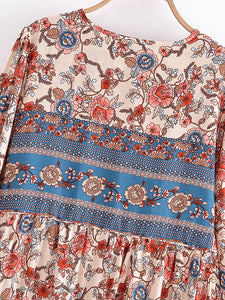 Multi Floral Print , Beach Bohemian , Boho Dress