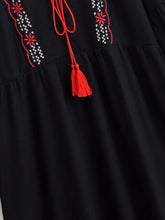 Load image into Gallery viewer, Retro Floral Emberoidery ,Lantern Sleeve Maxi Dress, Boho Dress
