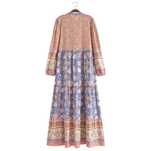 Load image into Gallery viewer, Vintage Floral Print,Beach Bohemian Maxi Dress ,Boho Dresses Robe
