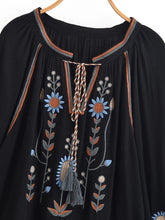 Load image into Gallery viewer, Floral Embroidery, Linen Cotton Shirts ,Boho Blusas
