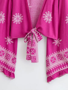 Wild Floral Print ,Boho Kimono,Bikini Cover-ups
