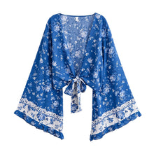 Load image into Gallery viewer, Wild Floral Print ,Boho Kimono,Bikini Cover-ups
