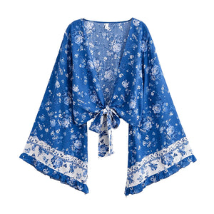Wild Floral Print ,Boho Kimono,Bikini Cover-ups