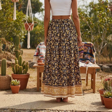 Load image into Gallery viewer, Floral Printed ,Beach Bohemian Skirt ,Boho Maxi Skirts
