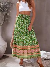 Load image into Gallery viewer, Wild Floral Print ,Bohemian Skirt with Pockets,Ruffles Boho Skirt
