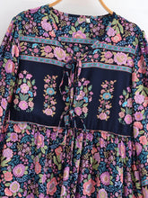 Load image into Gallery viewer, Peacock Green Floral ,Beach Bohemian Maxi Dress,Holiday Boho Dress
